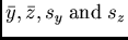 $/bar{y}, /bar{z}, s_{y} /; /mbox{and} /; s_{z}$