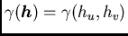 $/gamma({/boma h}) = /gamma(h_u, h_v)$