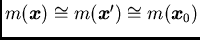 $m({/boma x}) /cong m({/boma x}') /cong m({/boma x}_0)$