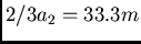 $2/3a_{2}=33.3 m$