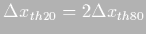 $\Delta x_{th20}=2 \Delta x_{th80}$